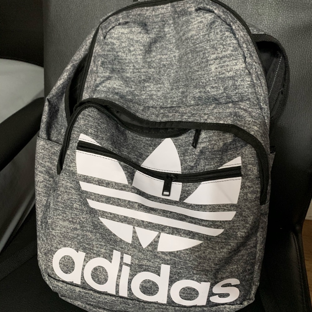 Adidas Gray 3 Zipper Backpack